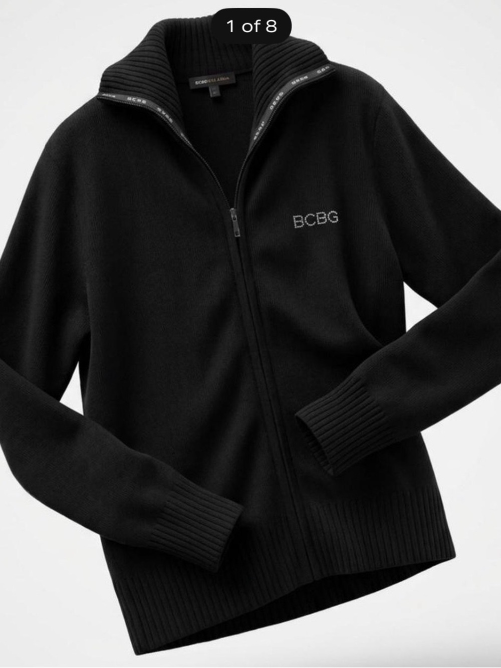 ✨ Vintage Y2K BCBGMAXAZRIA Black Zip-Up Cardigan Sweater ✨